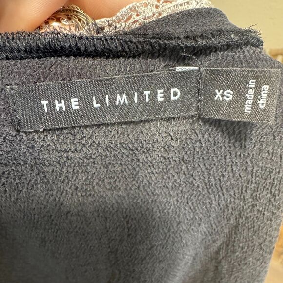 Y2K The Limited Silk Tie Front Embroidered Lace Blouse XS Fairy Romantic Whimsy - Picture 7 of 9